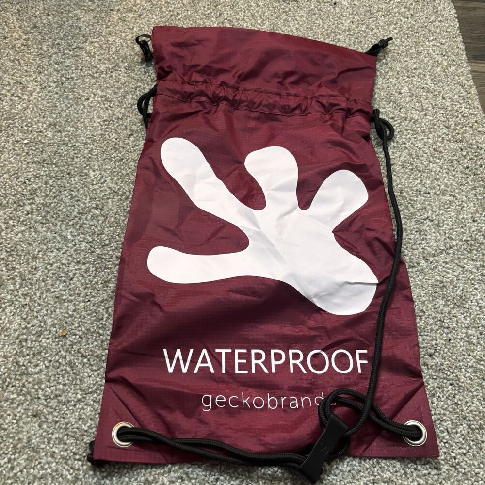 Geckobrands Waterproof Drawstring Dry Bag Backpack Red Lightweight Travel Sack